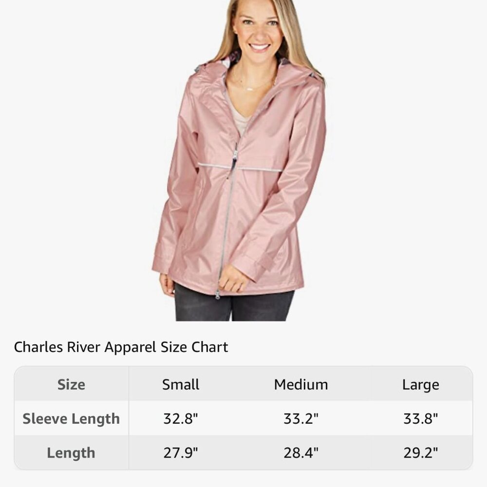 Charles River Apparel Womens  Englander Rain Jacket Waterproof undah logo C PICS